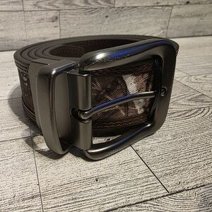 Realtree Brown Camo Canvas Belt with Dark Gunmetal Buckle